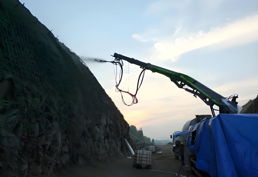 濕噴技術與傳統的干噴工藝相比,有顯著的優越性(圖1) 濕噴技術與傳統的干噴工藝相比,有顯著的優越性(圖1)